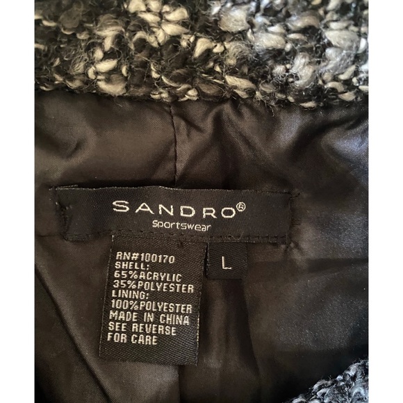 Sandro Belted Tweed Jacket - L - Picture 9 of 11